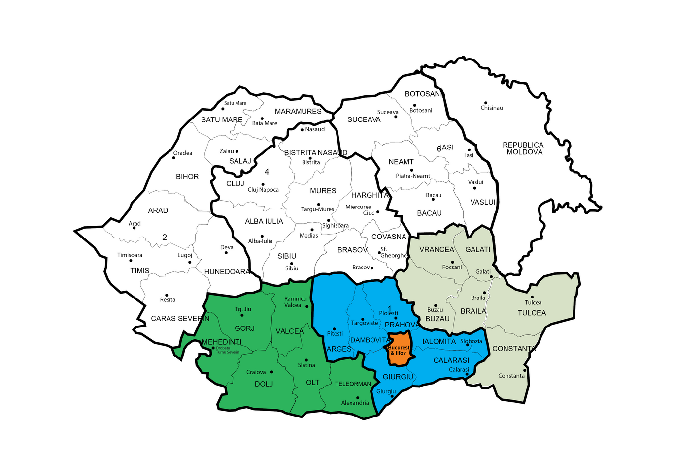Zona Bucuresti Si Sud SE Si SV
