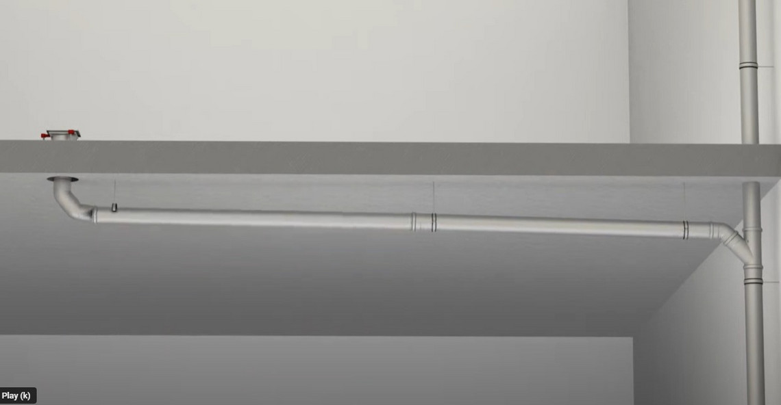 ACO Pipe - Instalare în plafon